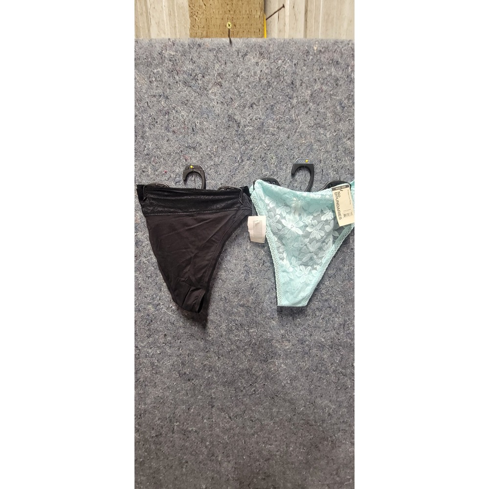 Women's No Boundaries & Joyspun Strappy Lace Thong XXXL(22)Aqua Cloud/Black Lace
